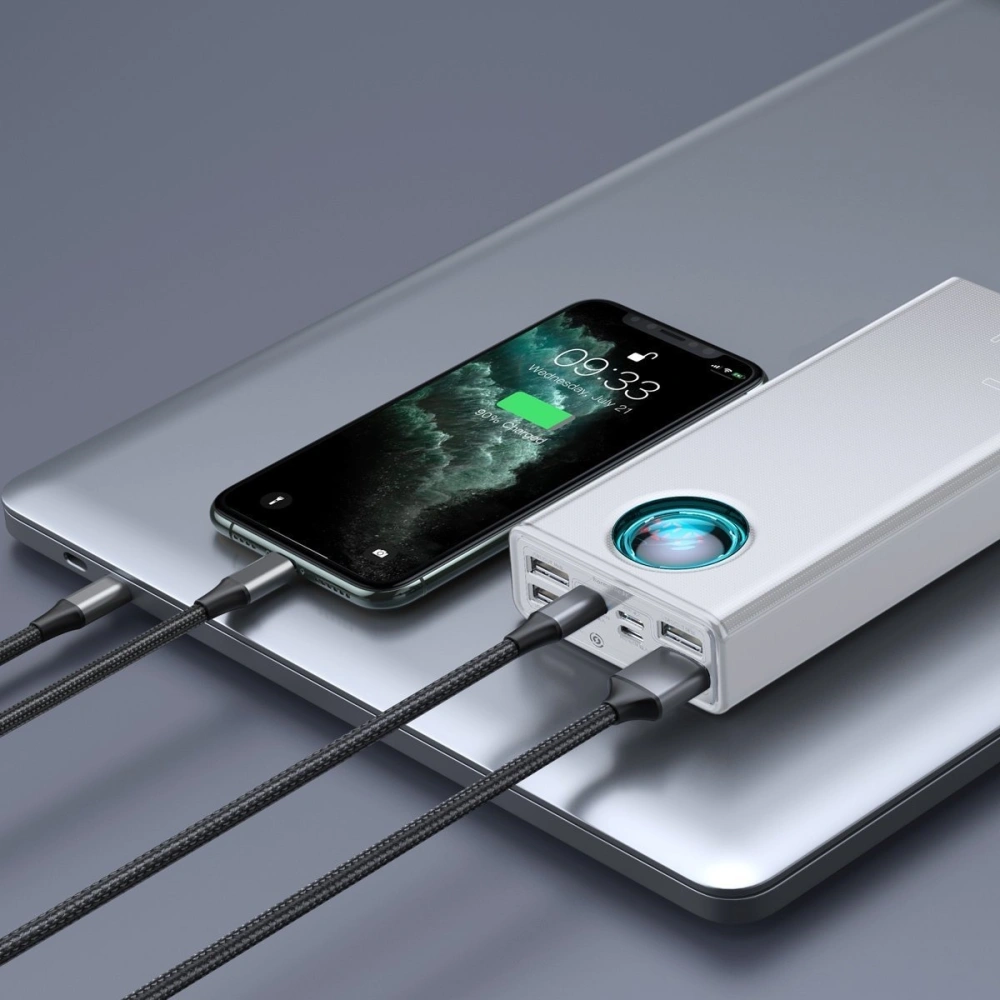 Wholesale Powerbank Baseus Amblight, 30000mAh, QC 3.0, PD, 3A, 65W (white) - BSU1646WHT - {ean13} - Hurt