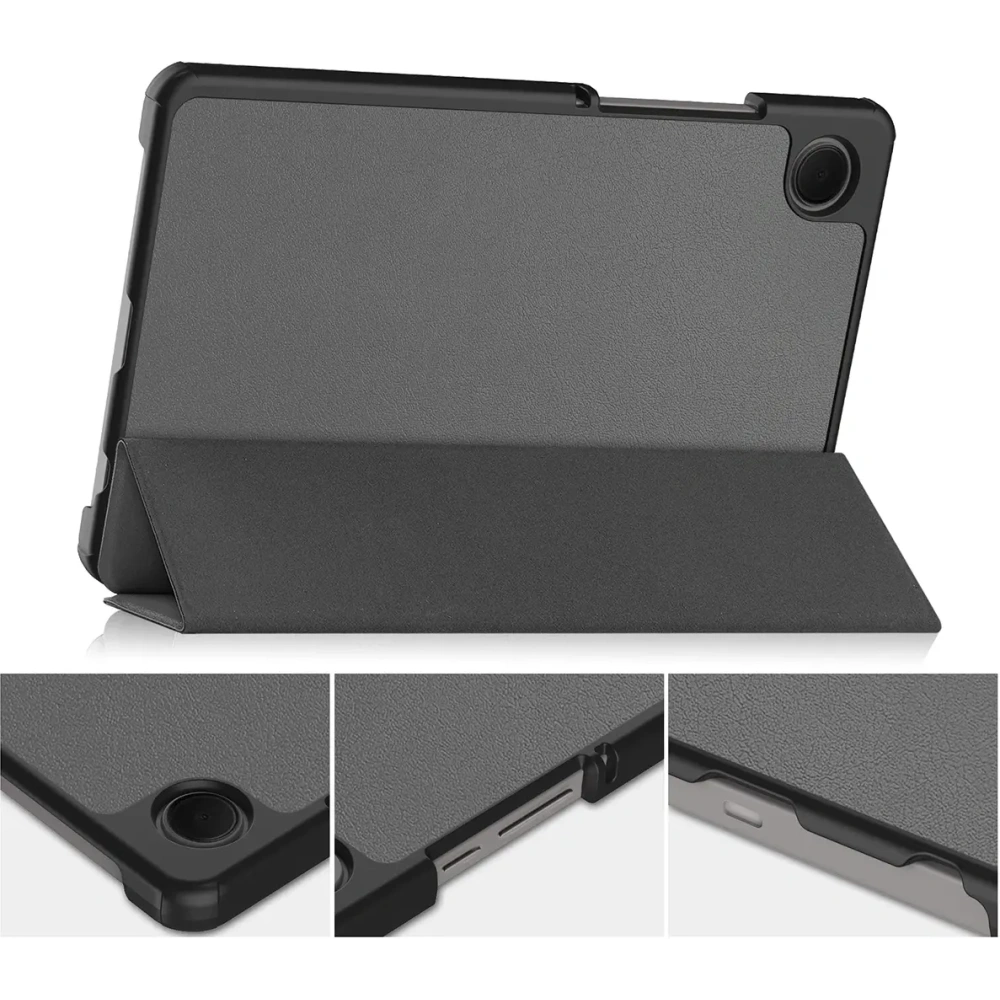 Etui z klapką Bizon Case Tab Croc do Samsung Galaxy Tab A11 / A9 szare