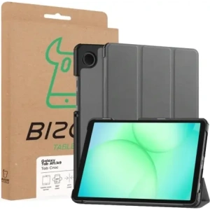 Etui z klapką Bizon Case Tab Croc do Samsung Galaxy Tab A11 / A9 szare