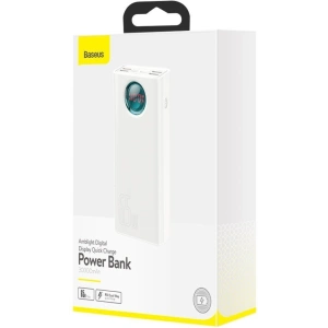 Powerbank Baseus Amblight, 30000mAh, QC 3.0, PD, 3A, 65W (biały)