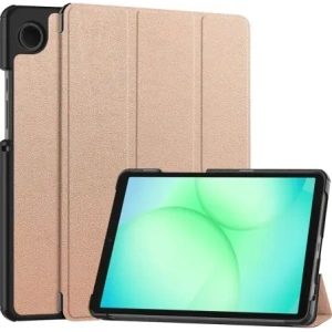 Etui z klapką Bizon Case Tab Croc do Samsung Galaxy Tab A11 / A9 różowozłote