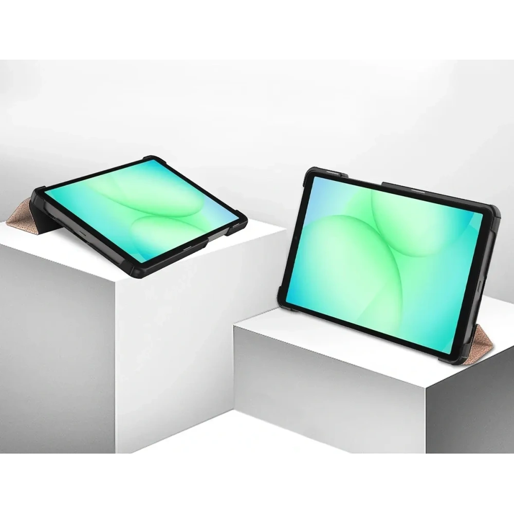 Etui z klapką Bizon Case Tab Croc do Samsung Galaxy Tab A11 / A9 różowozłote