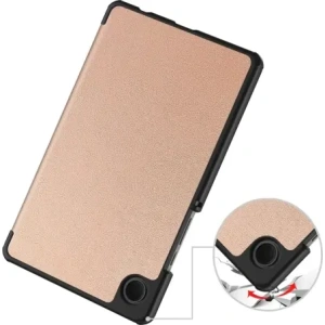 Etui z klapką Bizon Case Tab Croc do Samsung Galaxy Tab A11 / A9 różowozłote