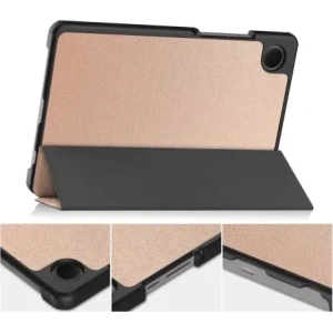 Etui z klapką Bizon Case Tab Croc do Samsung Galaxy Tab A11 / A9 różowozłote