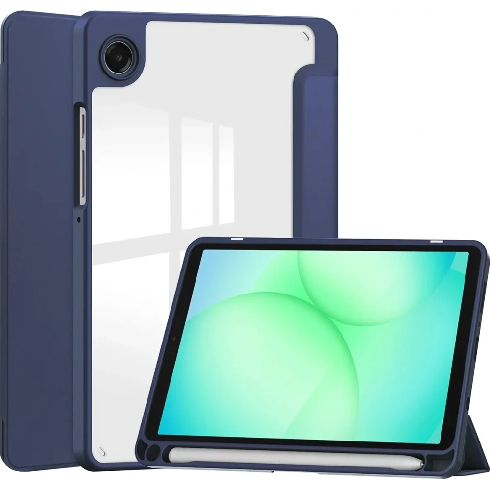 Etui z klapką Bizon Case Tab Clear Matt do Samsung Galaxy Tab A11 / A9 granatowe