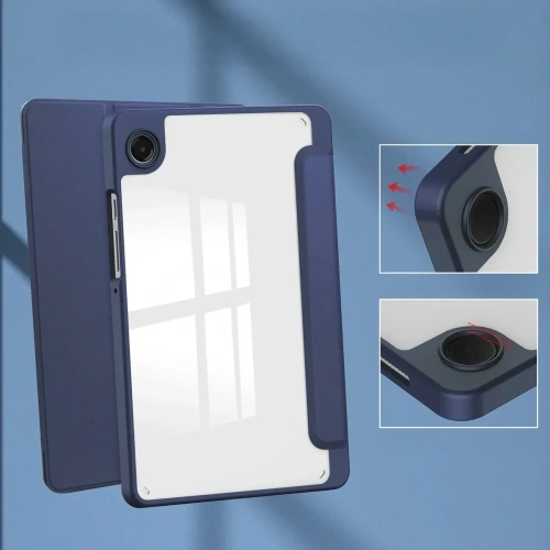 Etui z klapką Bizon Case Tab Clear Matt do Samsung Galaxy Tab A11 / A9 granatowe