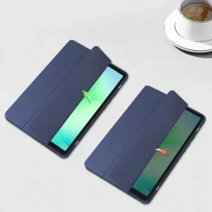 Etui z klapką Bizon Case Tab Clear Matt do Samsung Galaxy Tab A11 / A9 granatowe