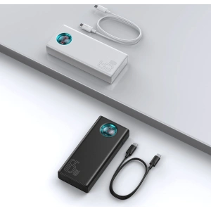 Powerbank Baseus Amblight, 30000mAh, QC 3.0, PD, 3A, 65W (biały)