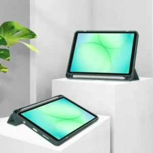 Etui z klapką Bizon Case Tab Clear Matt do Samsung Galaxy Tab A11 / A9 ciemnozielone