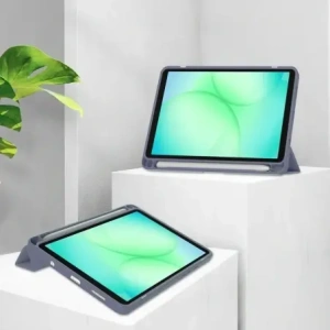 Etui z klapką Bizon Case Tab Clear Matt do Samsung Galaxy Tab A11 / A9 lawendowe