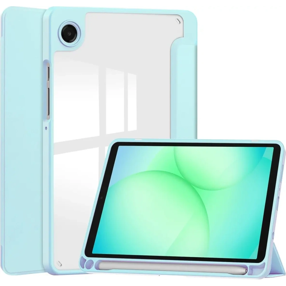 Etui z klapką Bizon Case Tab Clear Matt do Samsung Galaxy Tab A11 / A9 błękitne