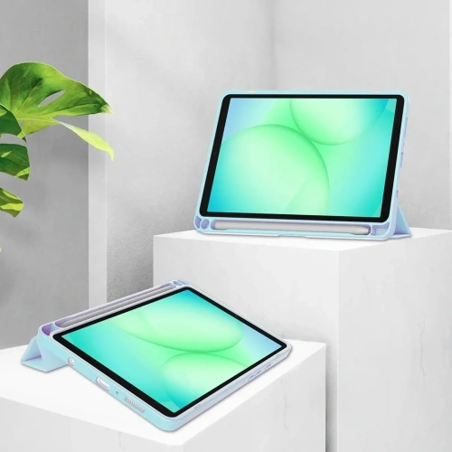 Etui z klapką Bizon Case Tab Clear Matt do Samsung Galaxy Tab A11 / A9 błękitne