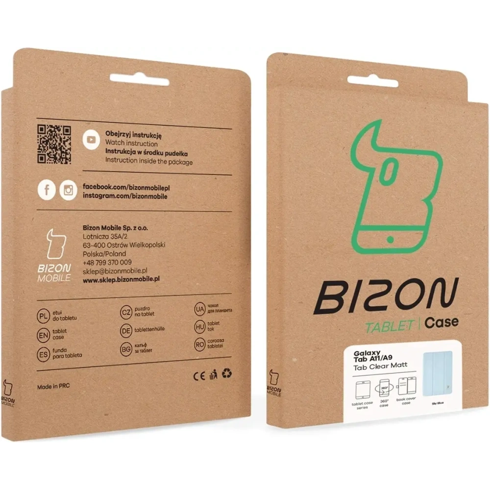 Etui z klapką Bizon Case Tab Clear Matt do Samsung Galaxy Tab A11 / A9 błękitne
