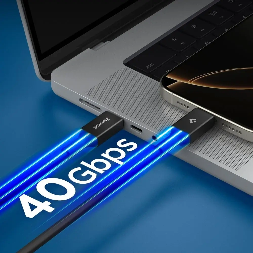 Kabel Spigen EB24012CC Essential USB-C Cable 240W 120cm Black