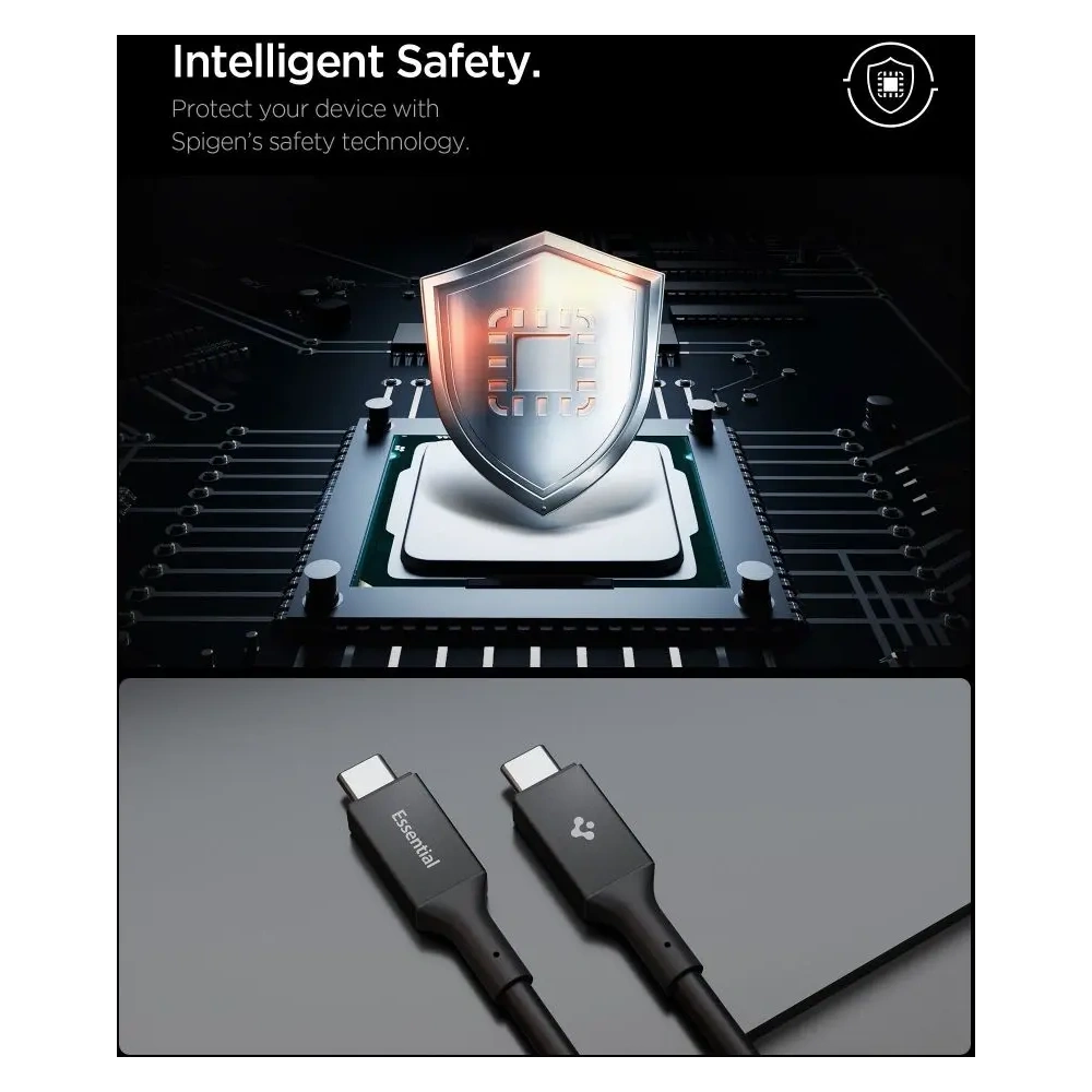 Kabel Spigen EB24012CC Essential USB-C Cable 240W 120cm Black