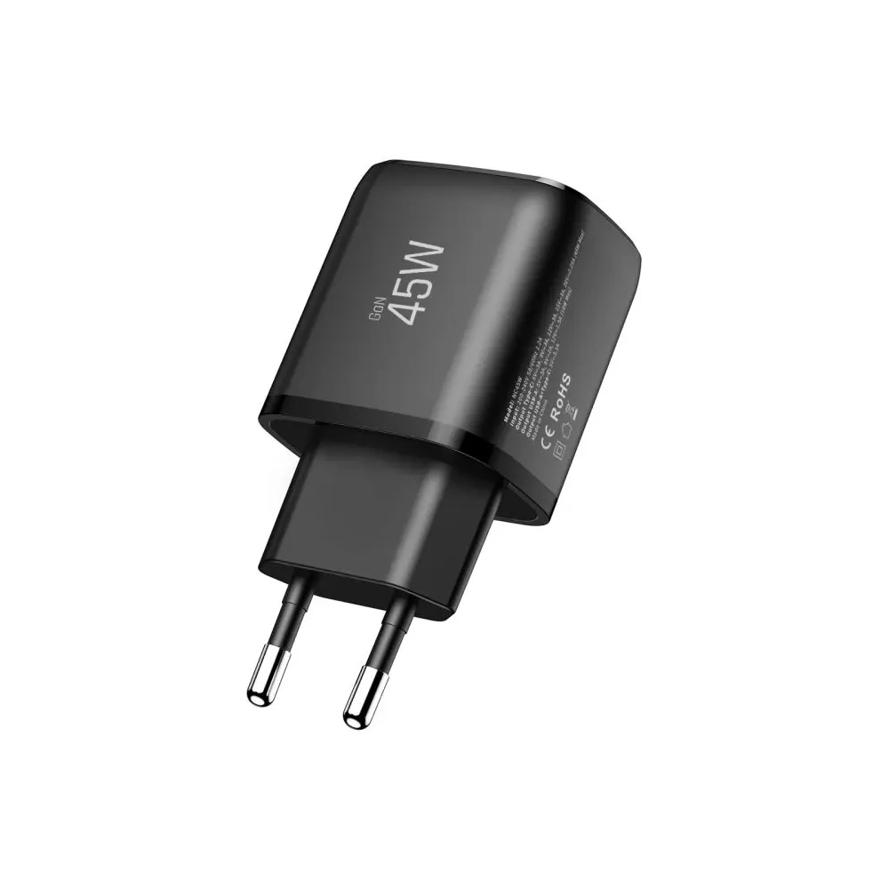 Ładowarka sieciowa Tech-Protect NCA45W-GAN USB-A, USB-C Network Charger PD 45W / QC3.0 Black