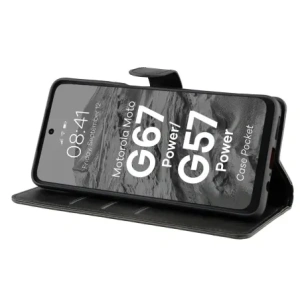 Etui z klapką Bizon Case Pocket do Motorola Moto G57 Power / G67 Power czarne