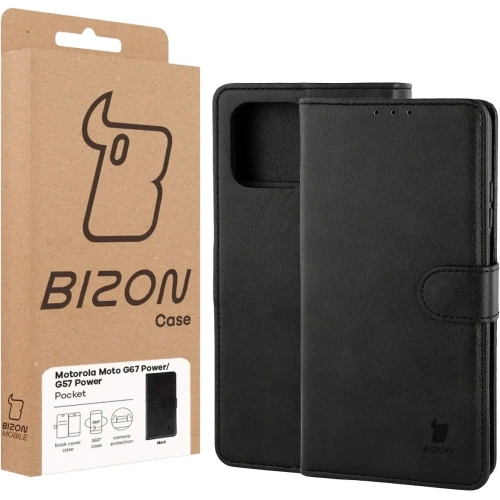 Etui z klapką Bizon Case Pocket do Motorola Moto G57 Power / G67 Power czarne