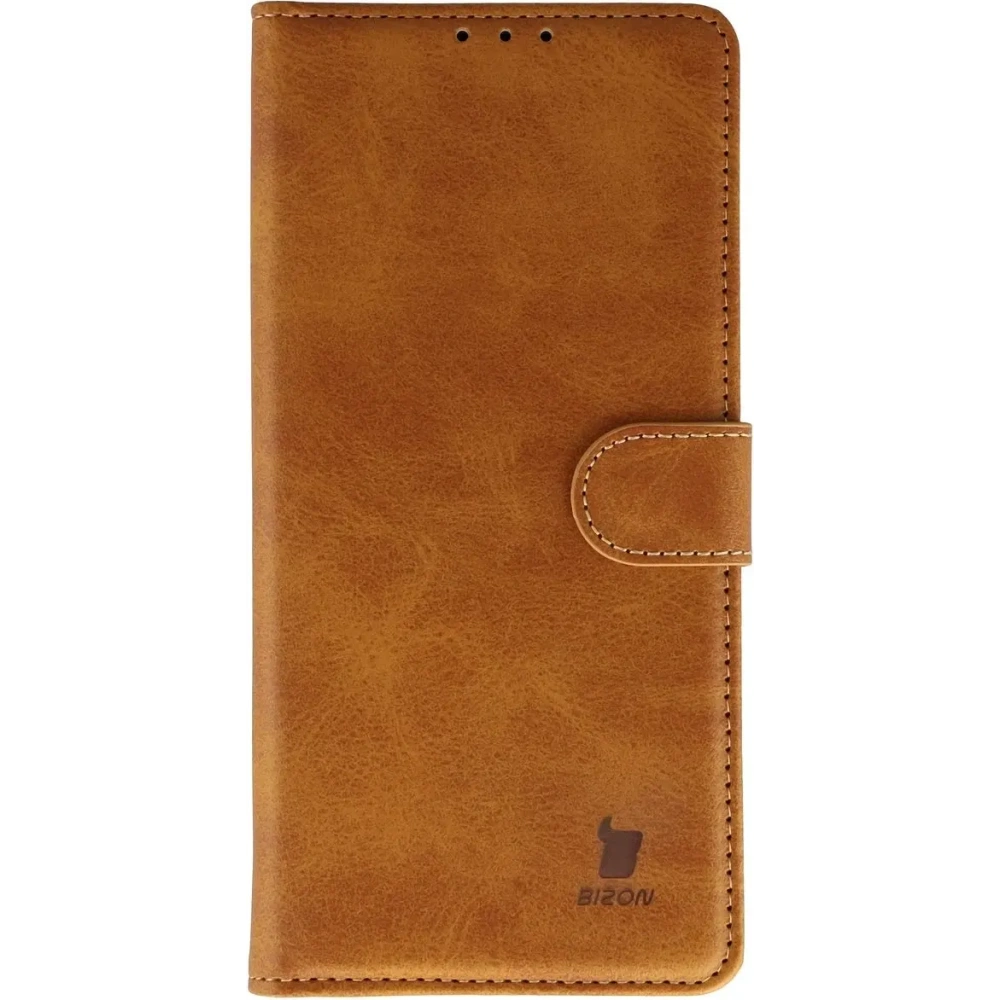 Etui z klapką Bizon Case Pocket do Motorola Moto G57 Power / G67 Power brązowe