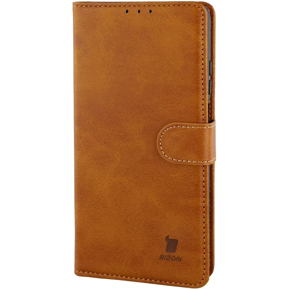 Etui z klapką Bizon Case Pocket do Motorola Moto G57 Power / G67 Power brązowe