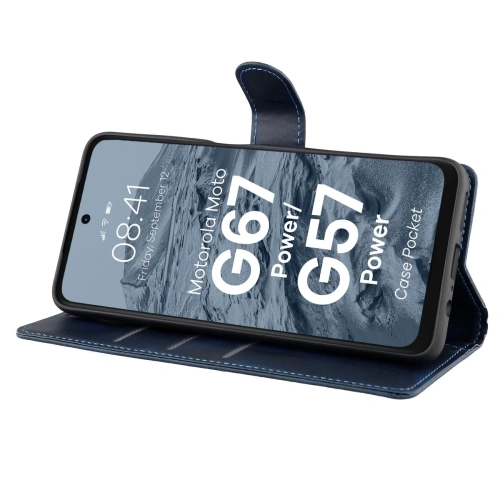 Etui z klapką Bizon Case Pocket do Motorola Moto G57 Power / G67 Power granatowe