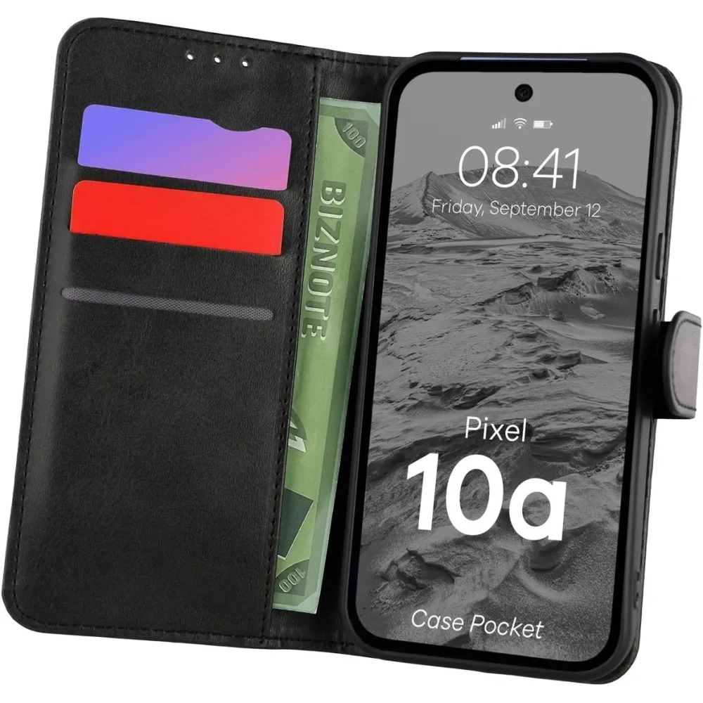 Etui z klapką Bizon Case Pocket do Google Pixel 10a czarne