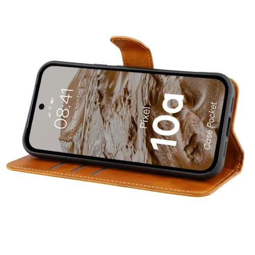 Etui z klapką Bizon Case Pocket do Google Pixel 10a brązowe