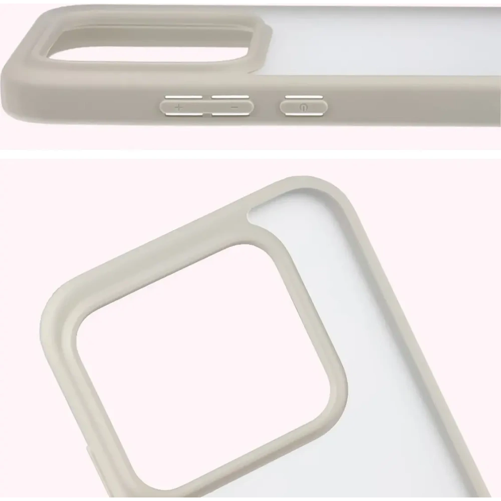 Etui Bizon Case Angelo do Realme GT 8 Pro półprzezroczyste z beżową ramką