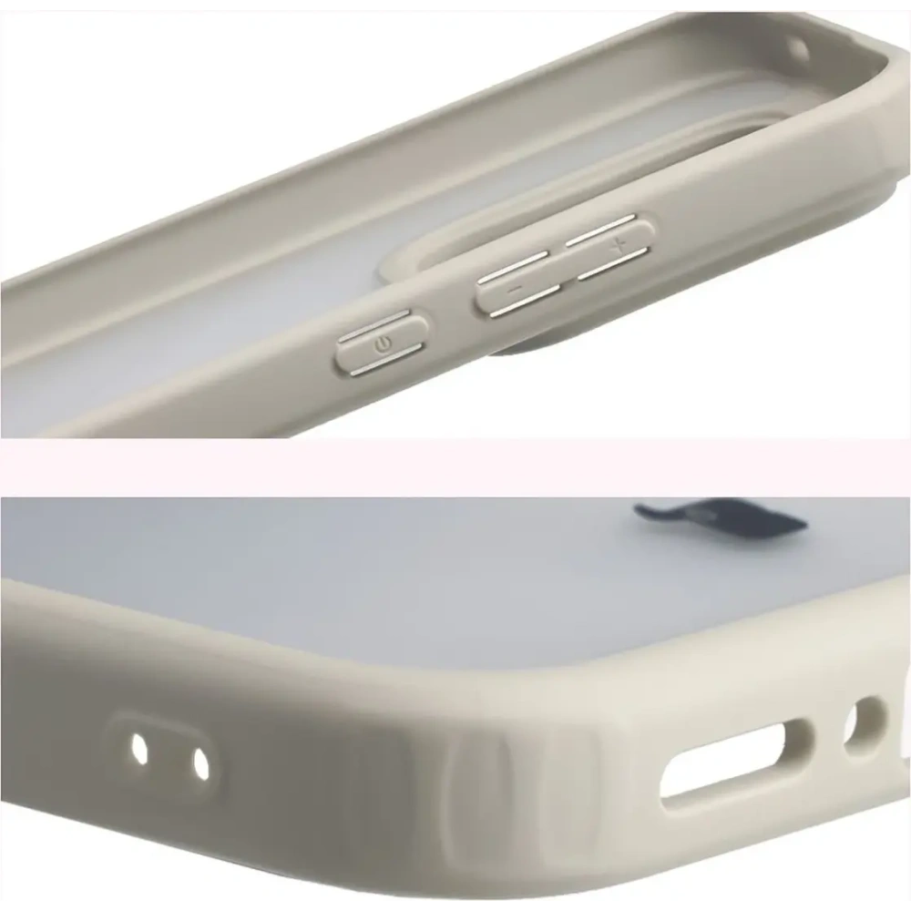 Etui Bizon Case Angelo do Realme GT 8 Pro półprzezroczyste z beżową ramką