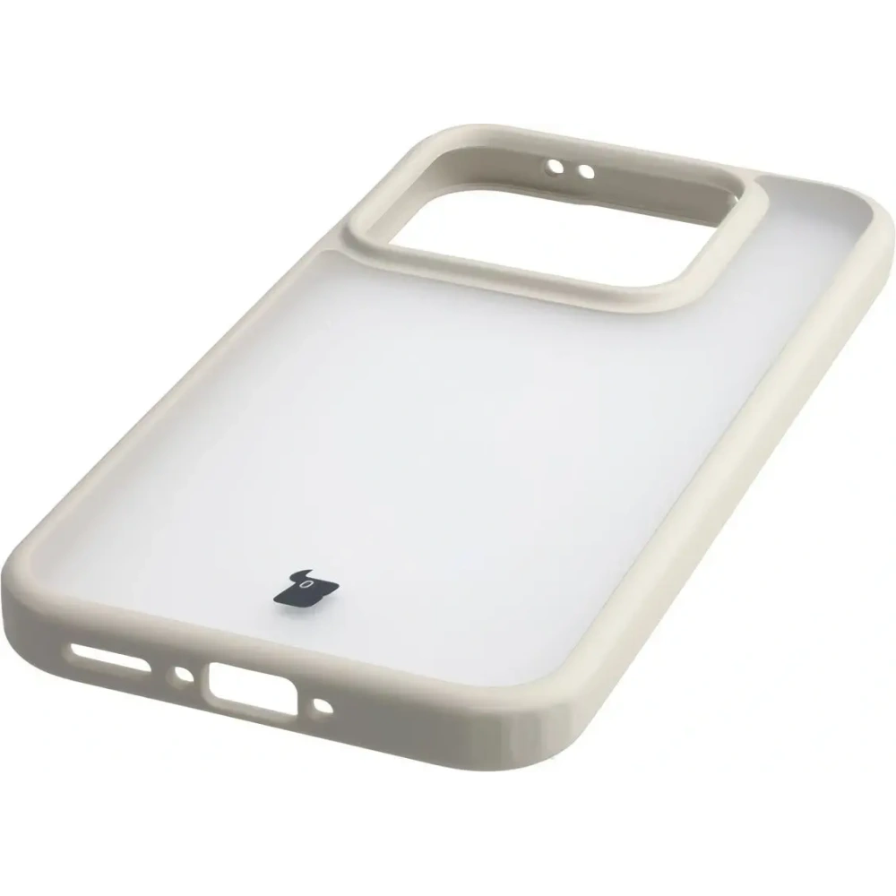 Etui Bizon Case Angelo do Realme GT 8 Pro półprzezroczyste z beżową ramką