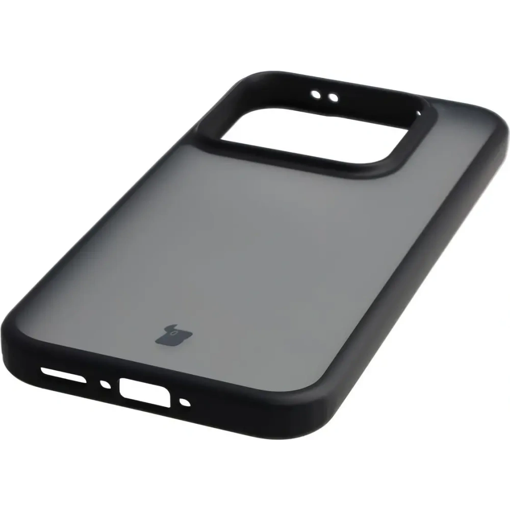 Etui Bizon Case Angelo do Realme GT 8 Pro przydymione z czarną ramką