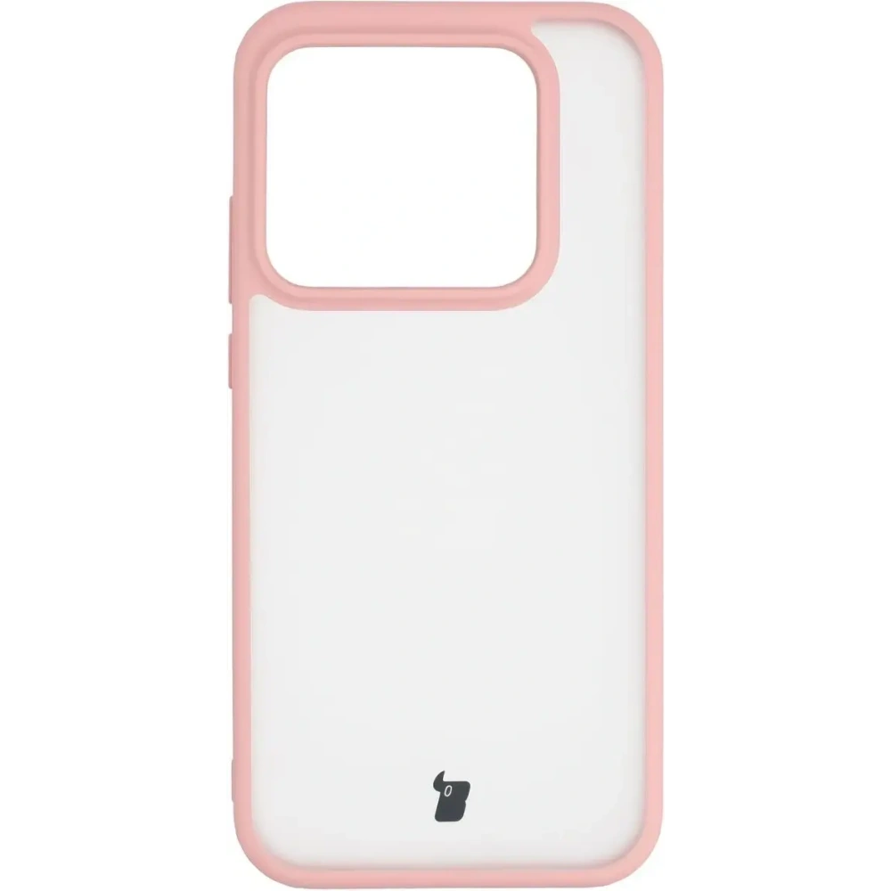 Etui Bizon Case Angelo do Realme GT 8 Pro półprzezroczyste z jasnoróżową ramką