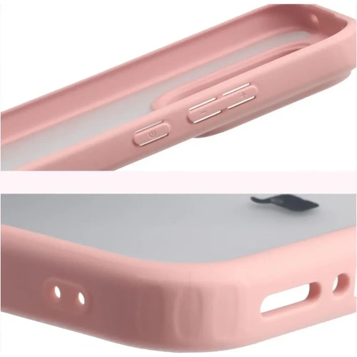 Etui Bizon Case Angelo do Realme GT 8 Pro półprzezroczyste z jasnoróżową ramką