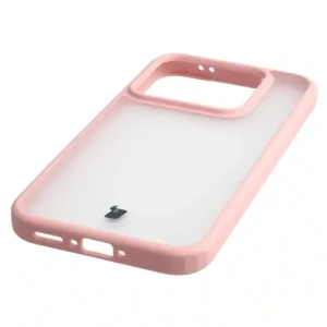 Etui Bizon Case Angelo do Realme GT 8 Pro półprzezroczyste z jasnoróżową ramką