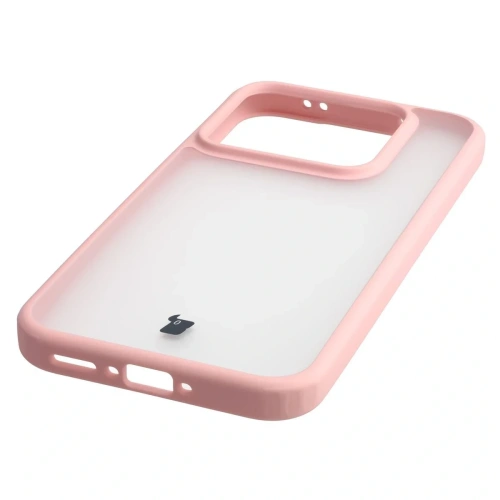 Etui Bizon Case Angelo do Realme GT 8 Pro półprzezroczyste z jasnoróżową ramką