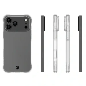Elastyczne etui + 2x szkło hartowane Bizon Case Clear Pack do Apple iPhone 17 Pro Max