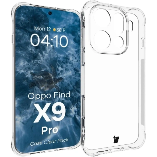 Elastyczne etui + 2x folia na ekran Bizon Case Clear Pack do Oppo Find X9 Pro