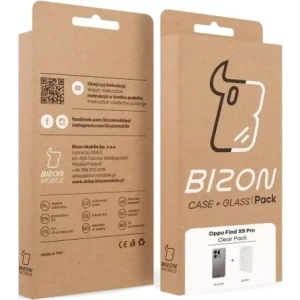 Elastyczne etui + 2x folia na ekran Bizon Case Clear Pack do Oppo Find X9 Pro