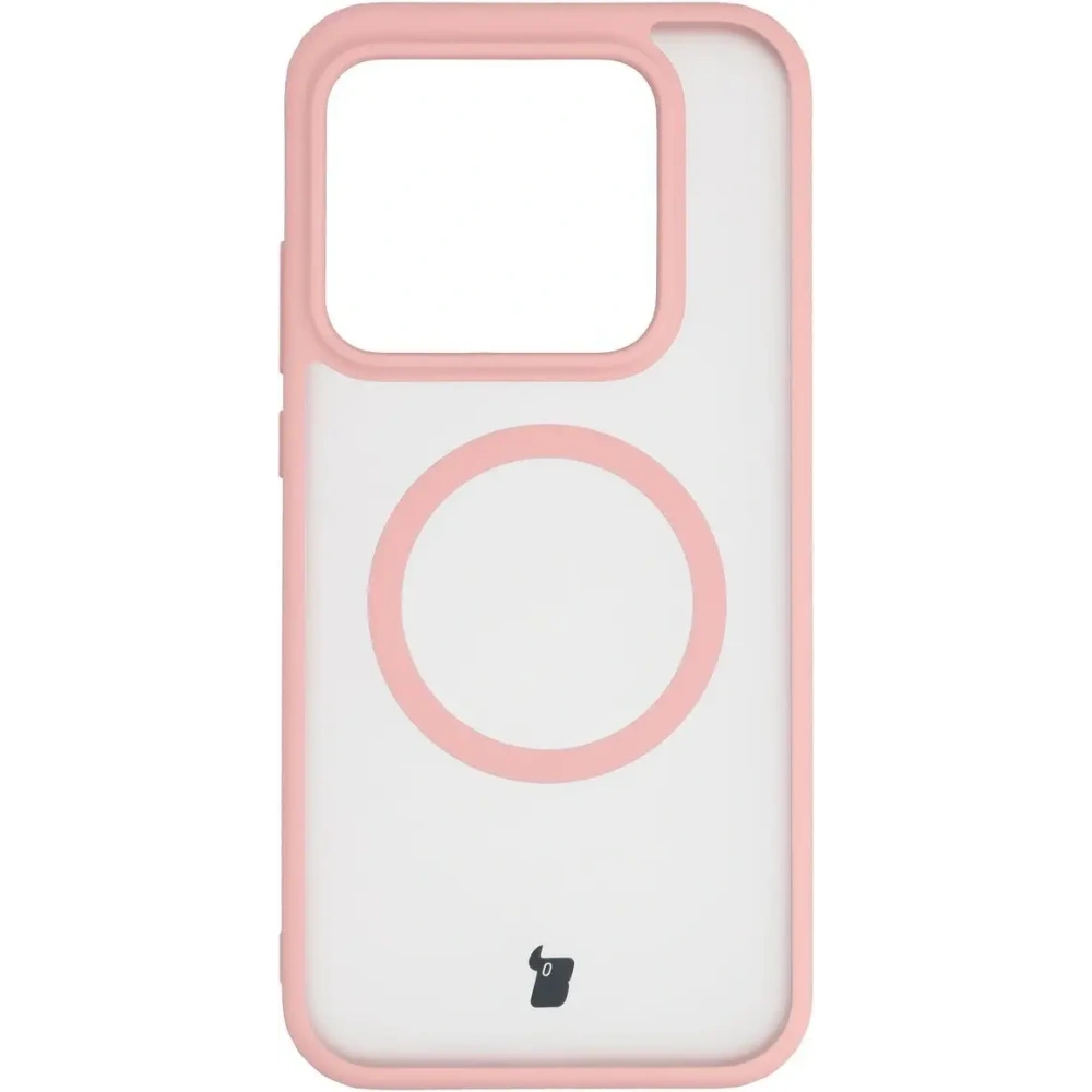 Etui z pierścieniem magnetycznym Bizon Case MatteO do Realme GT 8 Pro przydymione-jasnoróżowe