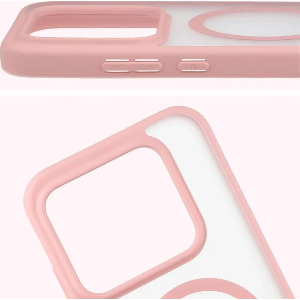 Etui z pierścieniem magnetycznym Bizon Case MatteO do Realme GT 8 Pro przydymione-jasnoróżowe