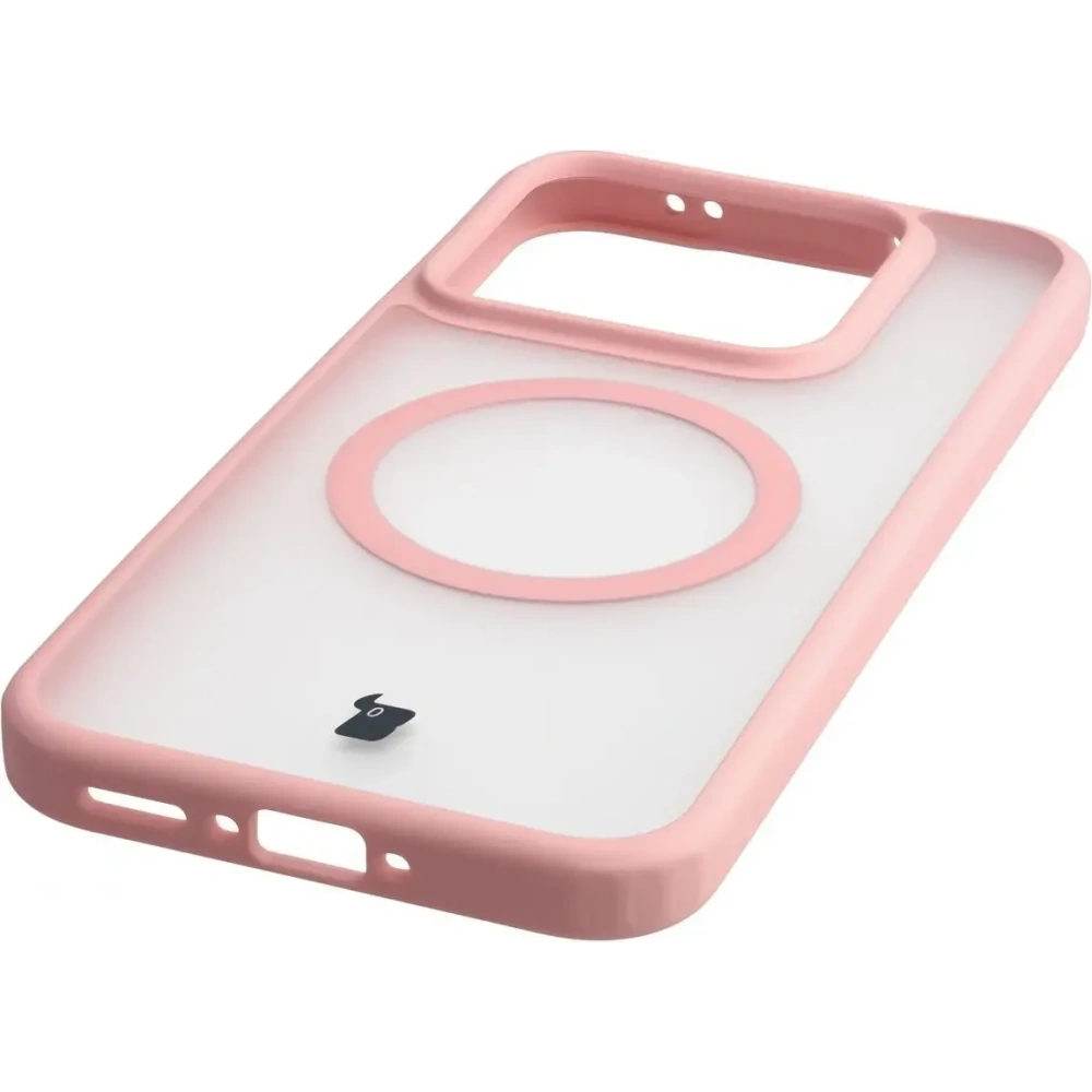 Etui z pierścieniem magnetycznym Bizon Case MatteO do Realme GT 8 Pro przydymione-jasnoróżowe