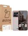 Etui z pierścieniem magnetycznym Bizon Case MatteO do Realme GT 8 Pro przydymione-jasnoróżowe