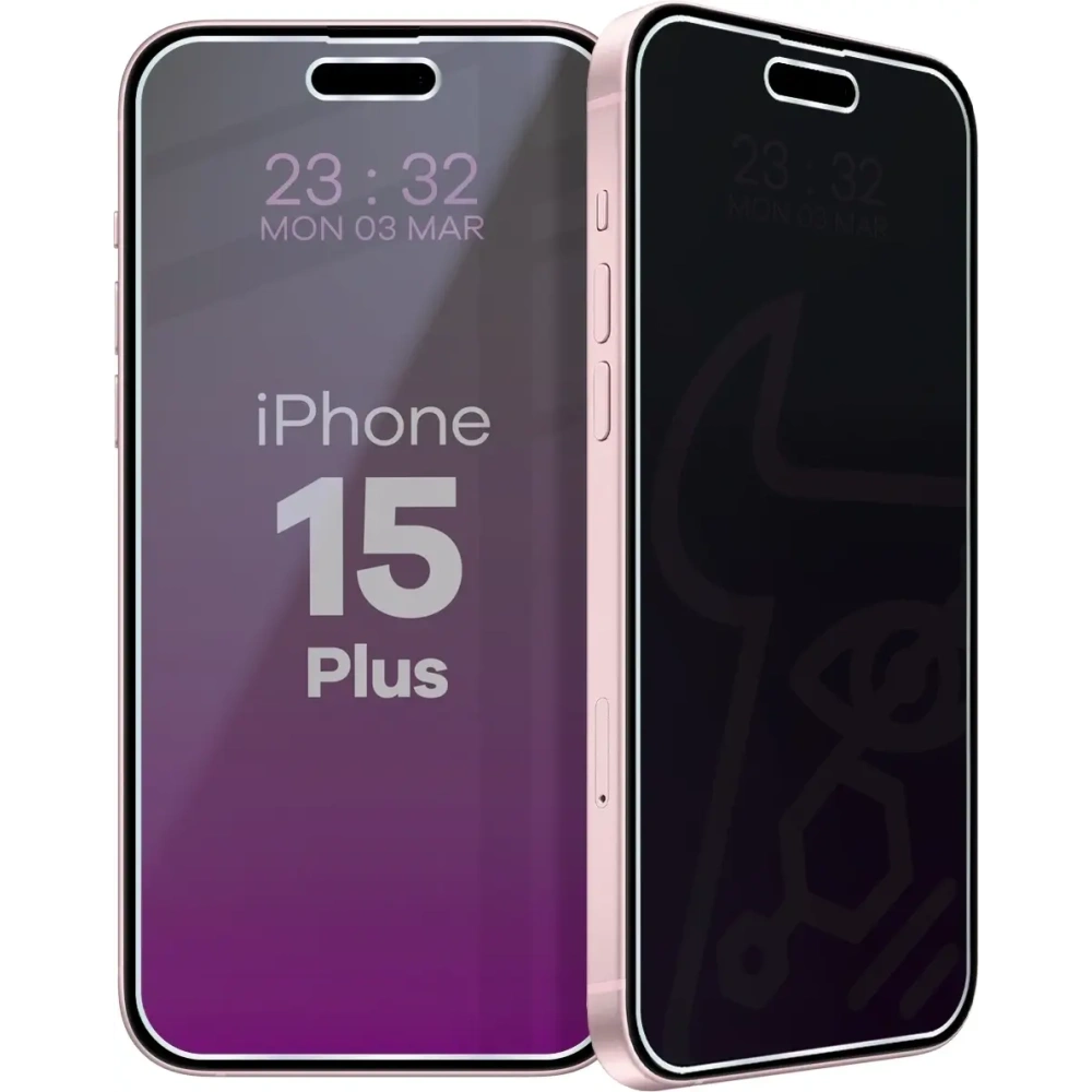 Prywatyzujące szkło hybrydowe Bizon Glass Mule Shadow do Apple iPhone 15 Plus matowe