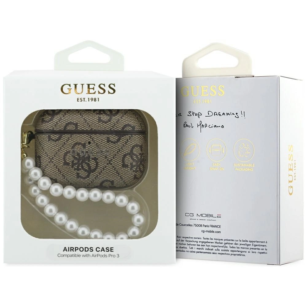 Kryt Guess 4G Pearl Strap Apple AirPods Pro 3 brown