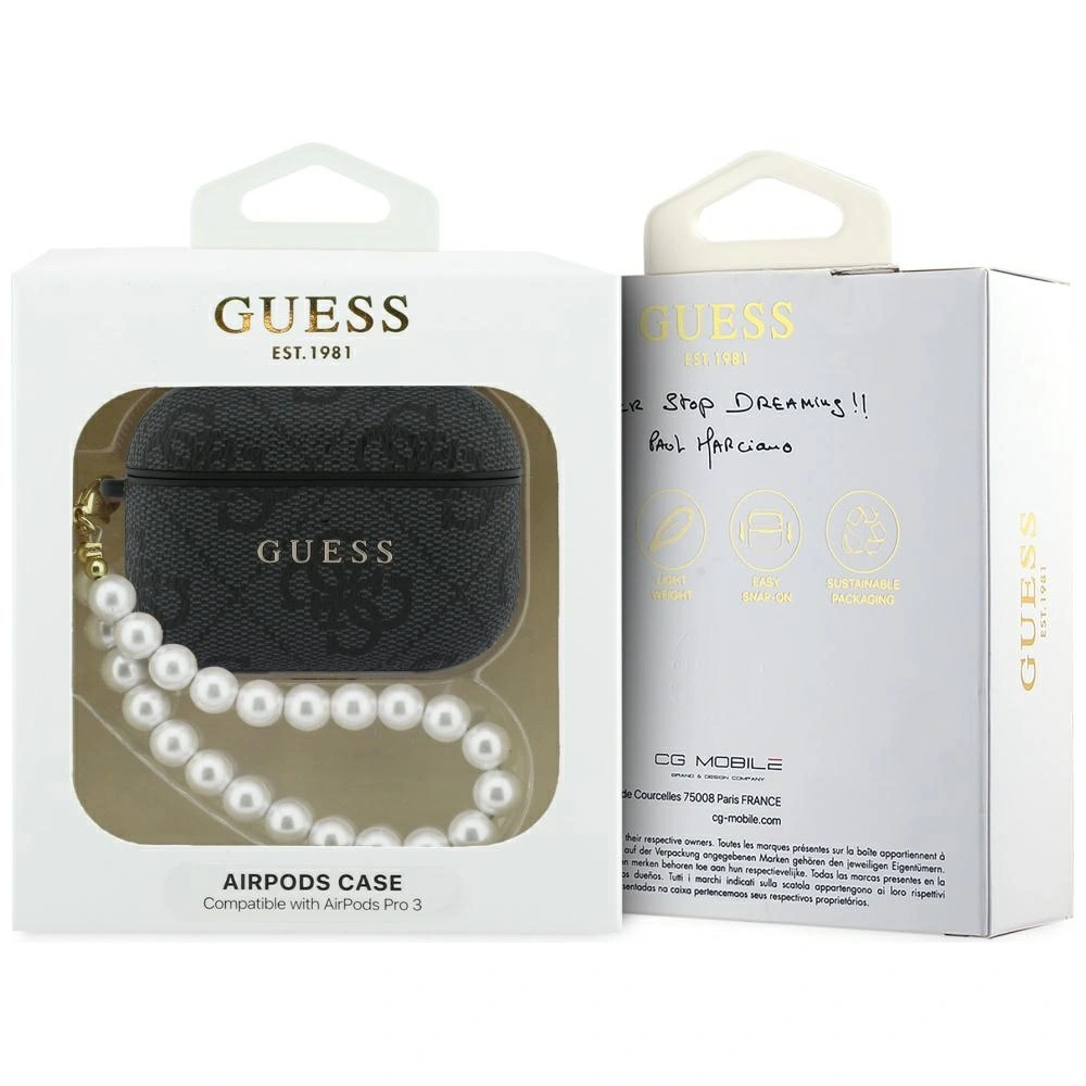 Kryt Guess 4G Pearl Strap Apple AirPods Pro 3 black