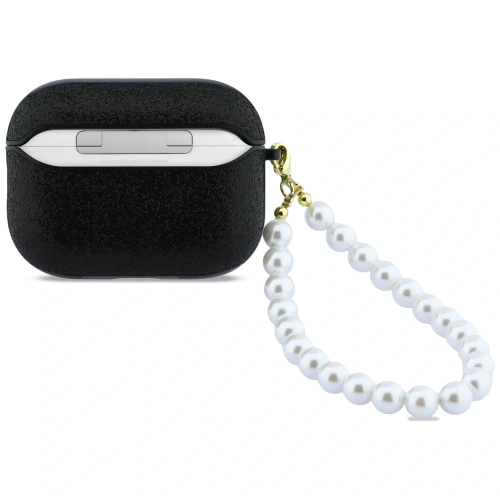Etui Guess Glitter Pearl Strap do Apple AirPods Pro 3 czarny