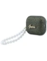 Etui Guess Glitter Pearl Strap do Apple AirPods Pro 3 khaki