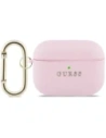 Etui Guess Grained Classic Logo do Apple AirPods Pro 3 różowy