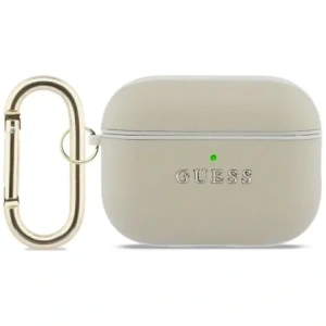 Etui Guess Grained Classic Logo Hook do Apple AirPods Pro 3 złoty