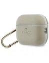 Etui Guess Grained Classic Logo Hook do Apple AirPods Pro 3 złoty